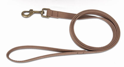 Collier & Laisse en Cuir Chocolat Personnalisable