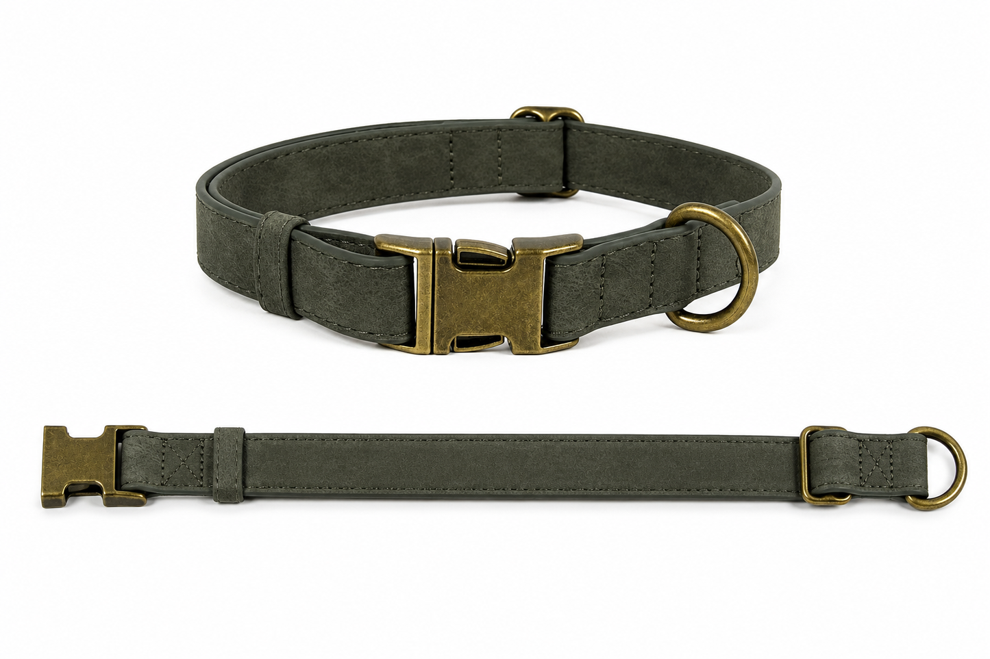 Collier en Daim Kaki Foncé Personnalisé